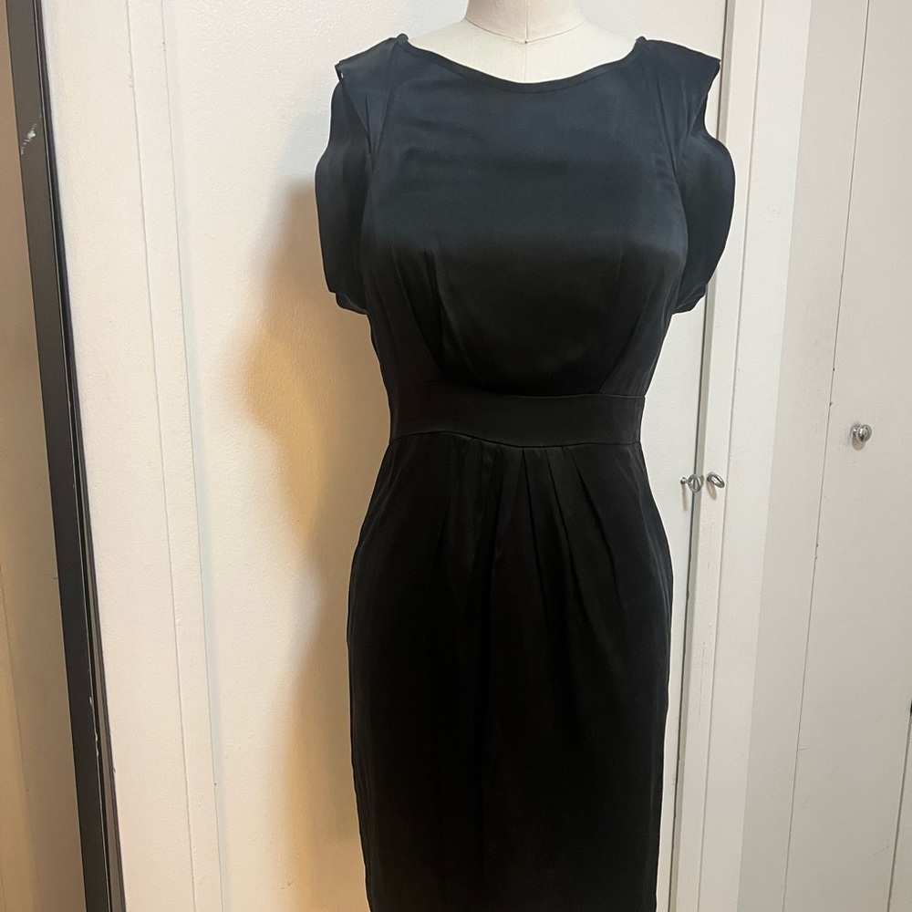 Tibi black silk crepe de chine dress size 4